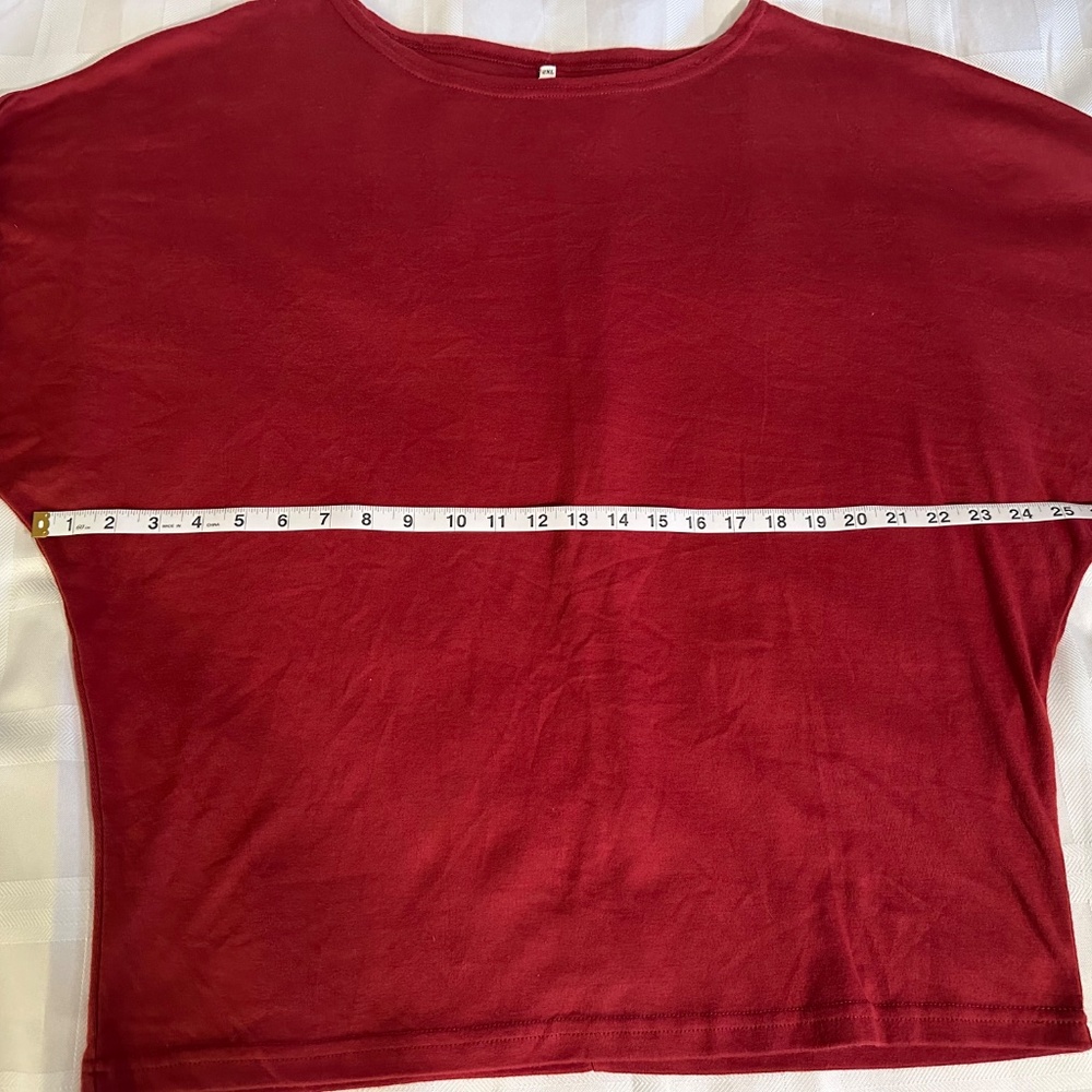 Brick red shirt with dolman sleeves - Picture 4 of 7
